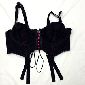 Torrid Betsey Johnson Black Lace Longline Bralette Size 1 (14/16)